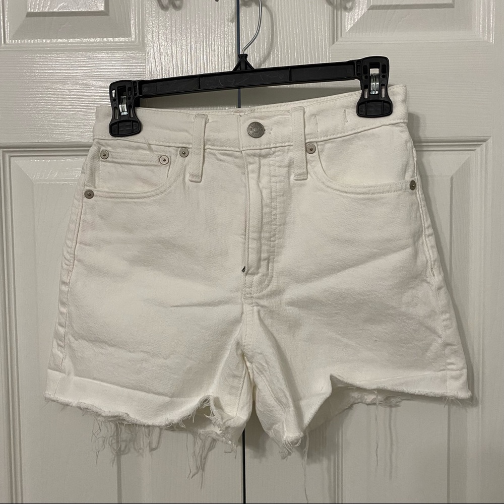 Madewell High Rise Denim Shorts 24 White